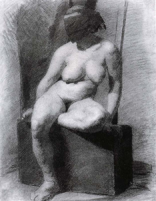 Thomas Eakins The Veiled Nude-s sitting Position Spain oil painting art
